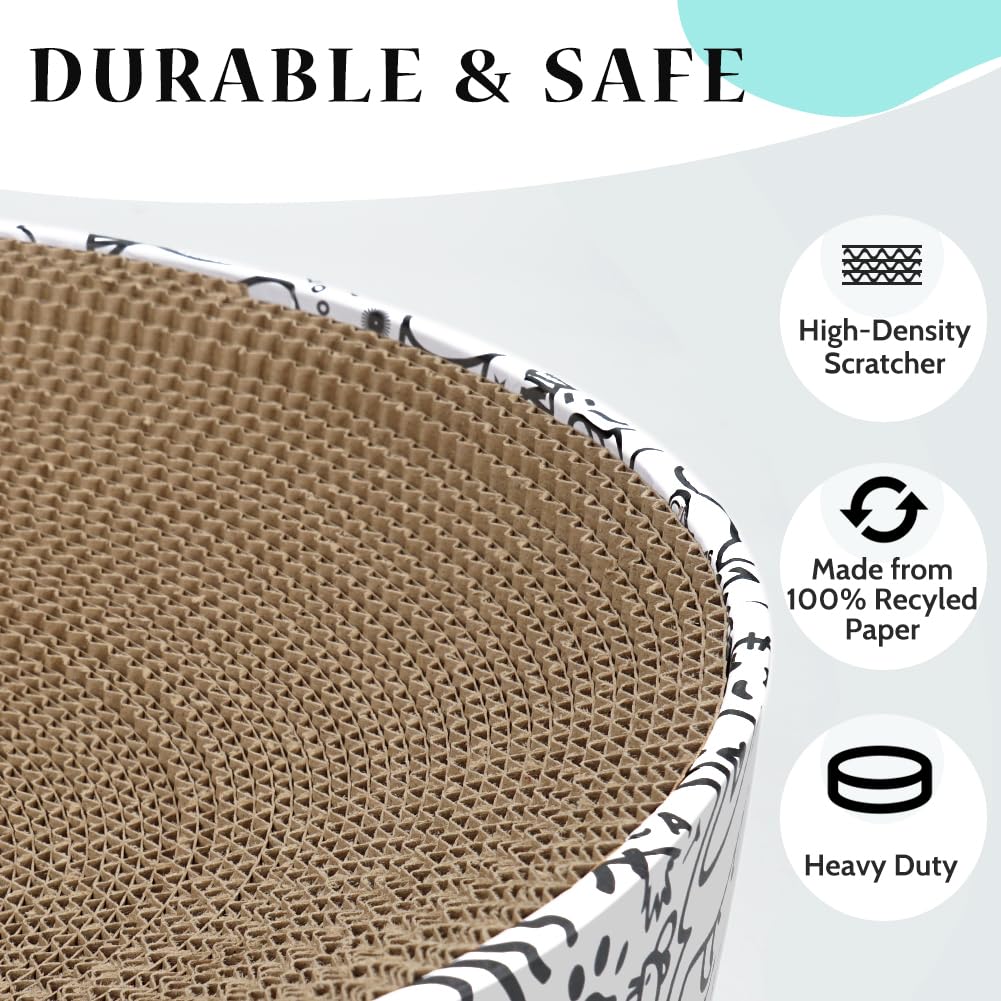 Cat Scratcher Cardboard, 2in1 Oval Cat Scratcher Bed for Indoor Pad