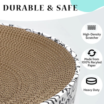 Cat Scratcher Cardboard, 2in1 Oval Cat Scratcher Bed for Indoor Pad