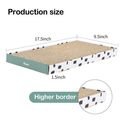 PAWSFANS Cat Scratcher Cardboard Scratch Pad with Box,Durable Bed