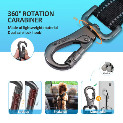 Dog Seat Belt 3-in-1 Car Harness for Dogs Adjustable Safety Seat