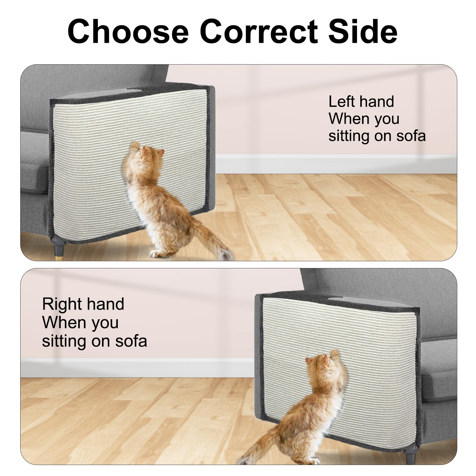 Cat Scratch Sofa Protector,Cat Scratching Couch Protector with L* Mat