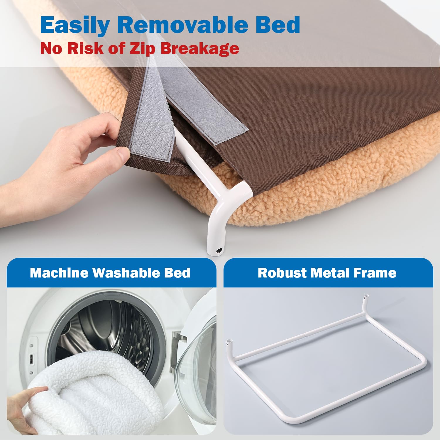 Zakkart Foldable Cat Hammock for Window Cordless, Machine Washable Bed