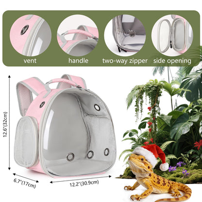 Hamster Backpack Carrier, Bearded Dragon Carrier Backpack with Carrier