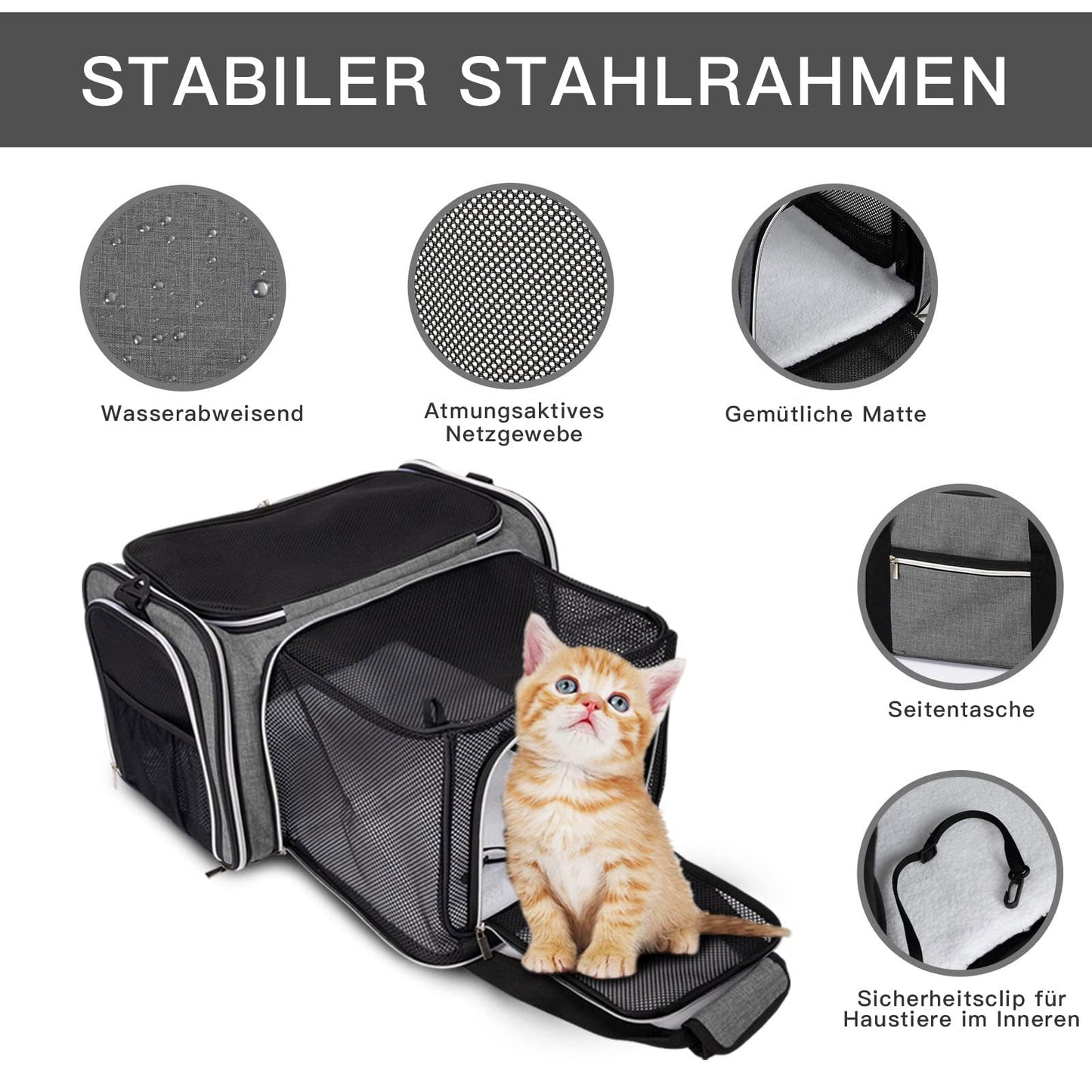 BAGLHER Cat Carrier Bag,Airline Approved Pet Carrier Soft Side Carrier
