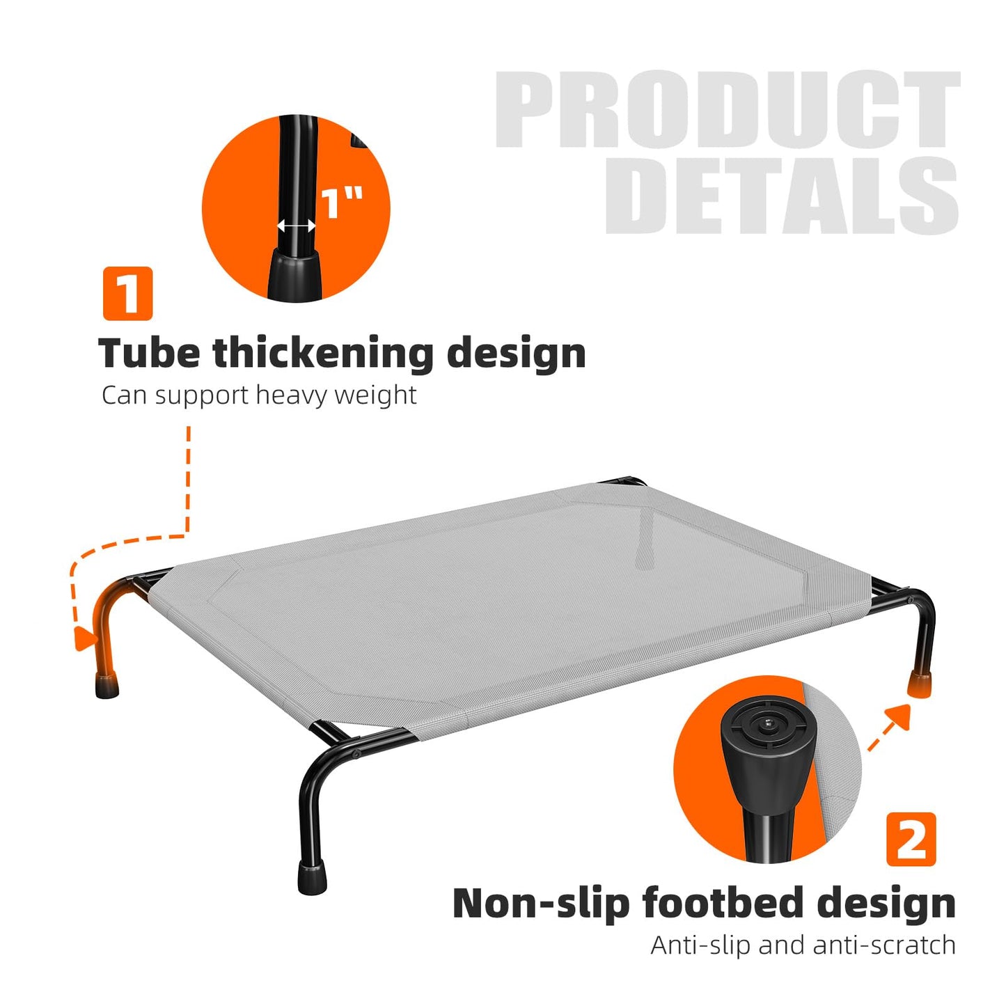 Simple Trending Raised Dog Bed for Large Dogs, Waterproof XL Dog Bed