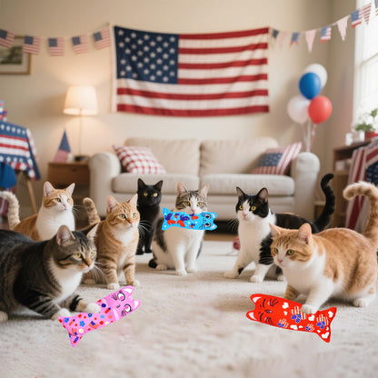 Pai Sence 4th of July Cat Toys for Indoor Cats Patriotic Large Catnip
