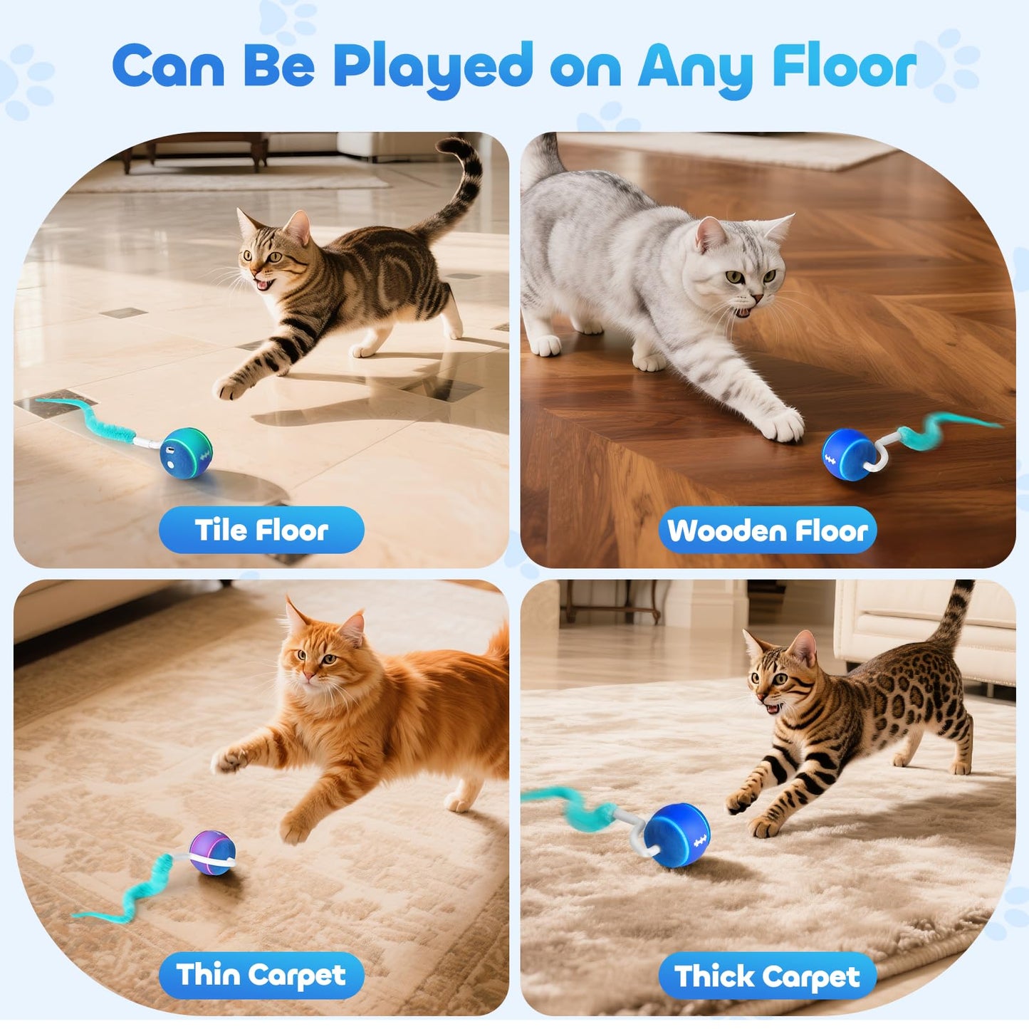 ddxcoo Automatic Interactive Cat Toy Ball for Indoor Cats, Ball