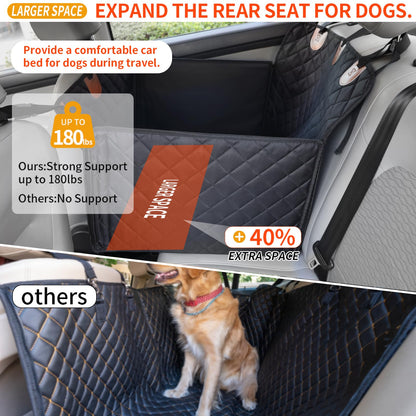 Paw Jamboree Large Dog Car Seat Cover for Back Seat Half Dog Hammock