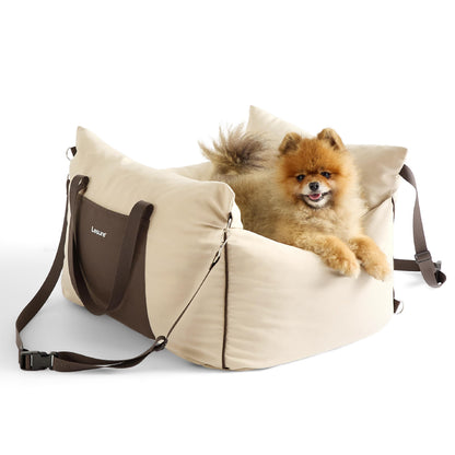 Lesure Small Dog Car Seat for Small Dogs Sherpa Dog Booster Seat