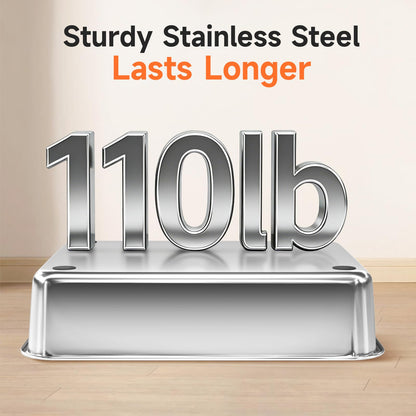 Stainless Steel Cat Litter Box, Odor Free Metal Litter Box