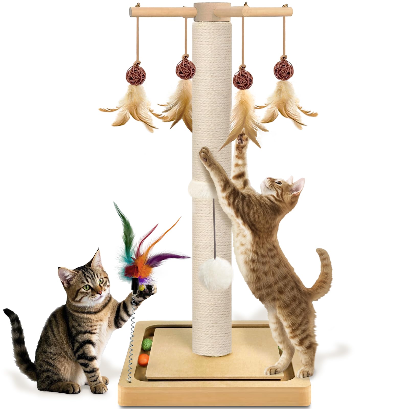 Cat Scratching Post, Sisal, Scratcher Tree Tower for Indoor Tower