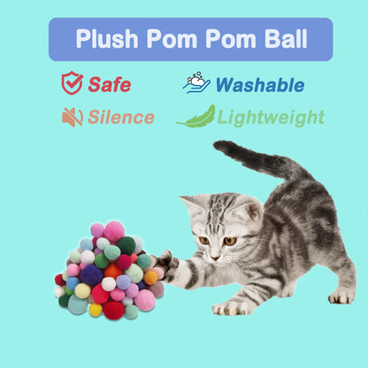 POSAPET Cat Toys Assortment Interactive Kitten Toy Bundle with Balls