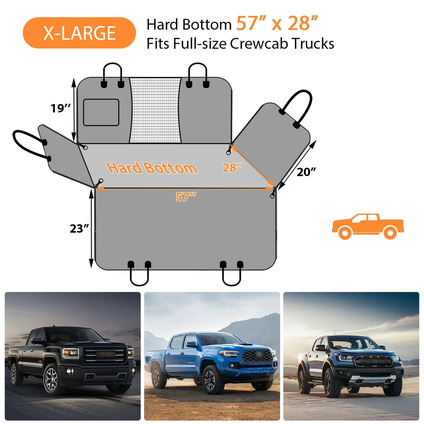 URPOWER XL Dog Backseat Extender for Full-Size Crew Cab Truck, Seat