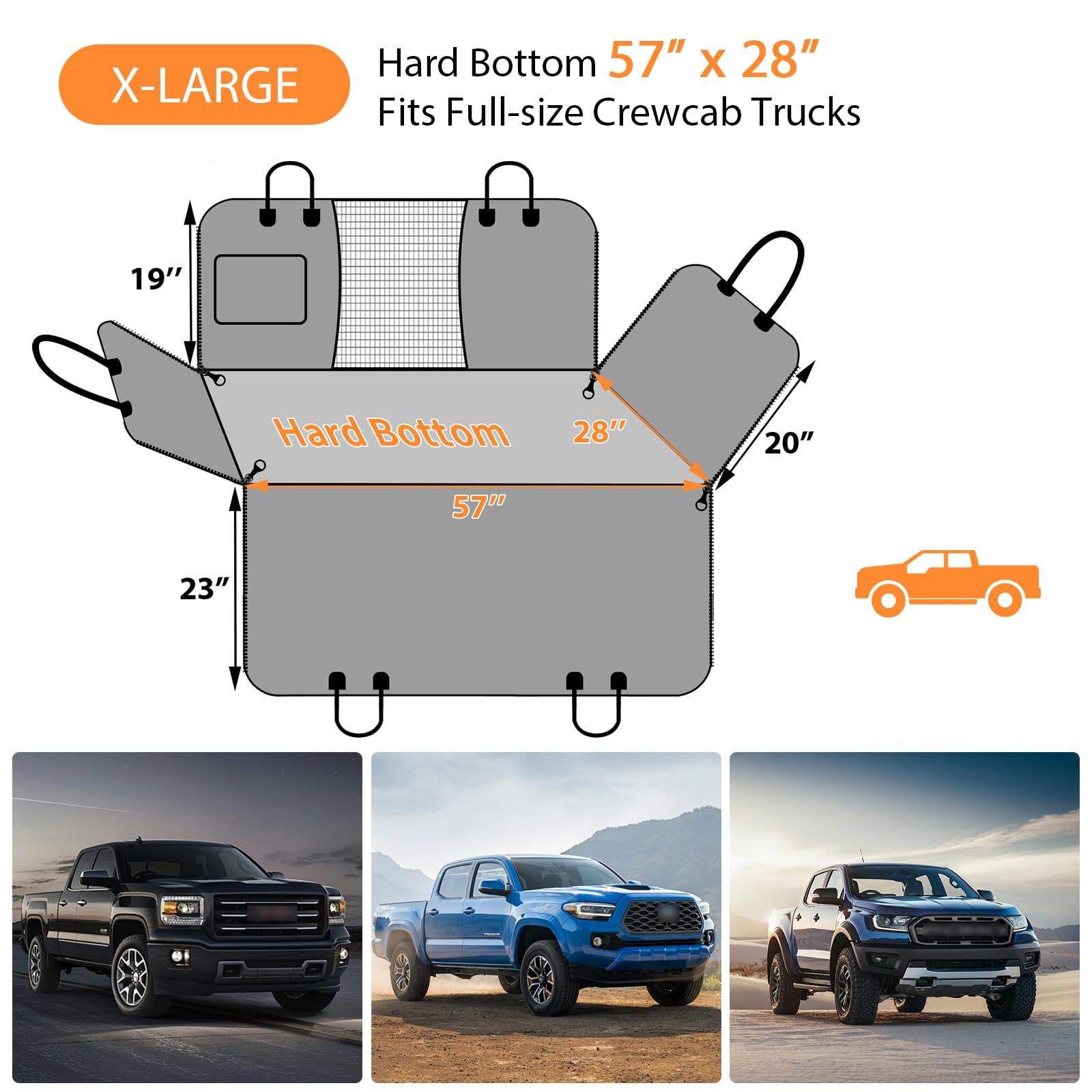 URPOWER XL Dog Backseat Extender for Full-Size Crew Cab Truck, Seat