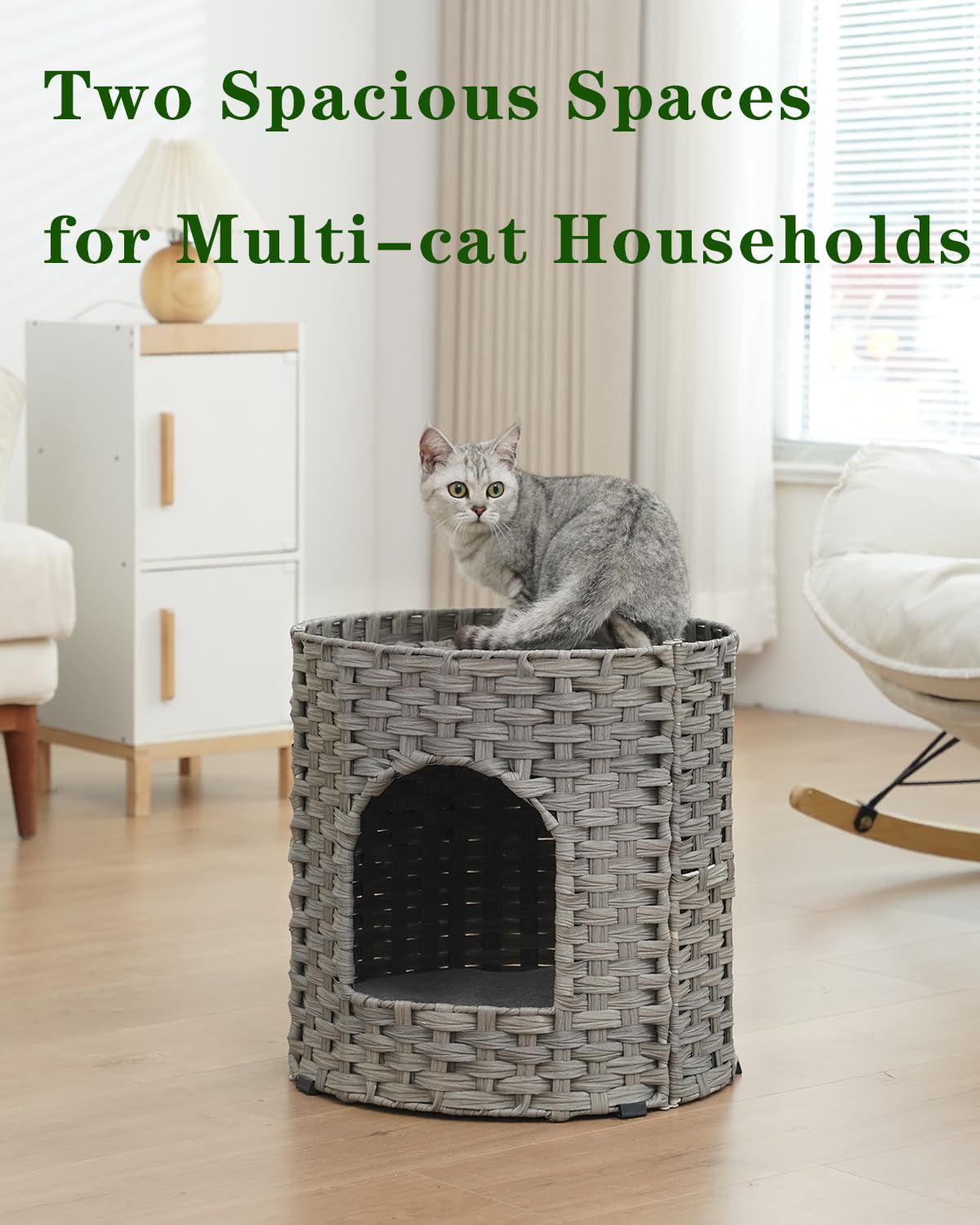 SETVSON Cat House for Indoor Cat, Large Double Cat Houses Cat Bed
