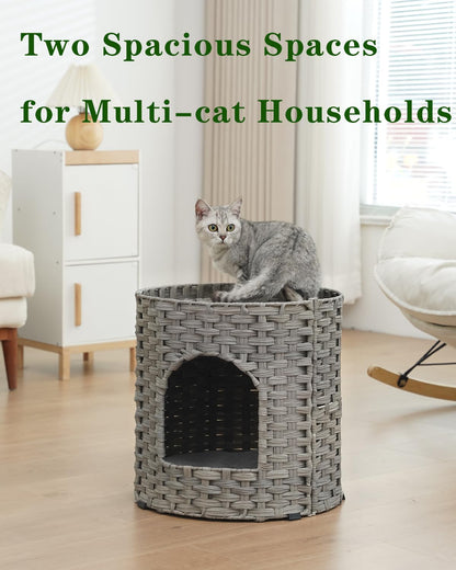 SETVSON Cat House for Indoor Cat, Large Double Cat Houses Cat Bed