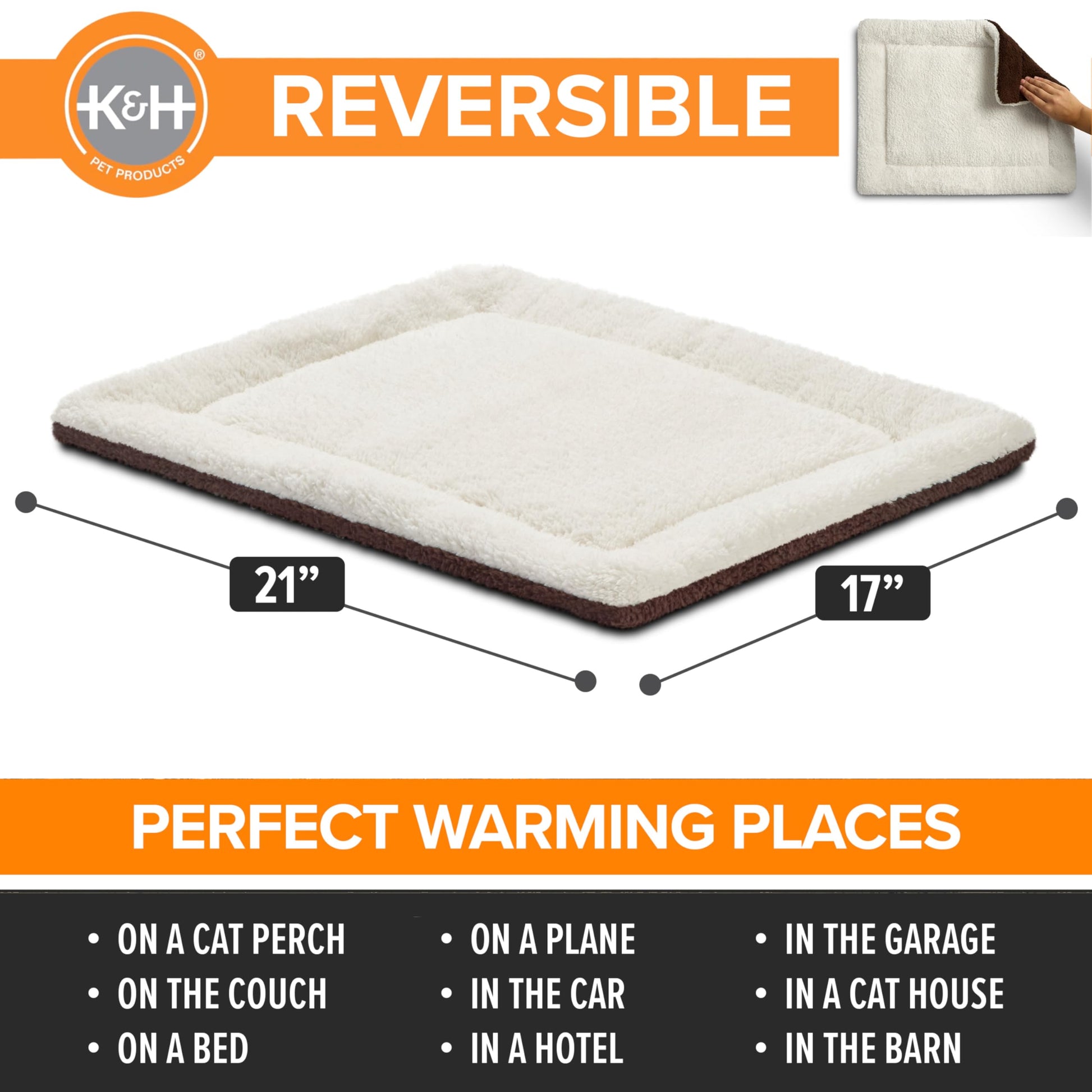 K&H Pet Products Self-Warming Cat Bed Pad,Self Heating Pad for Bed