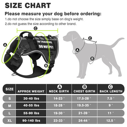 WINSEE Service Dog in Training Mesh Harness with 10 Pet Harness