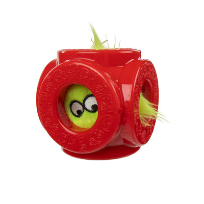 goDog Holiday Collection 2-in-1 Cage Ball Dog Toy with Furballz Plush