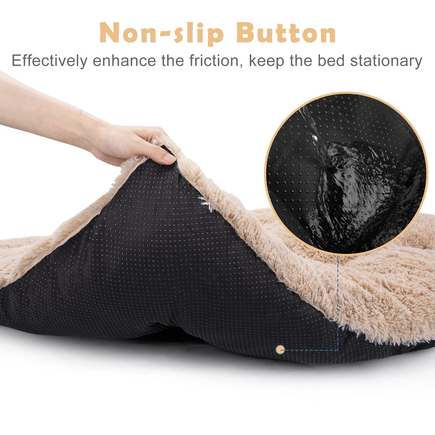 JOEJOY Large Dog Bed Crate Pad, Deluxe Plush Washable Dog Beds Bed