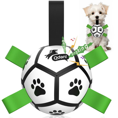 QDAN Dog Toys Balls with Bell Inside, Squeaky Dog Balls for Tug Balls