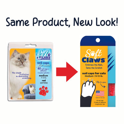 Soft Claws Cat Nail Caps for Small Cats-(40 Caps, Sparkle)-Made
