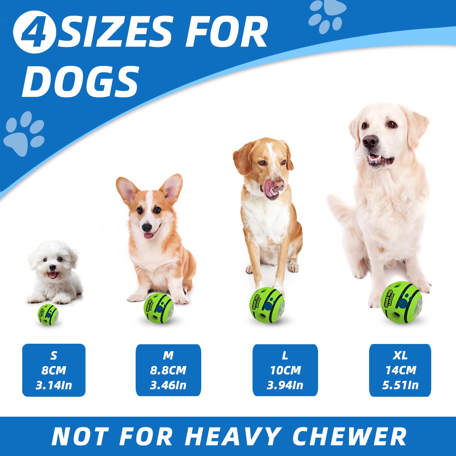 SHAKE AND LAUGH Interactive Puzzle Dog Treat Ball, Treat Ball
