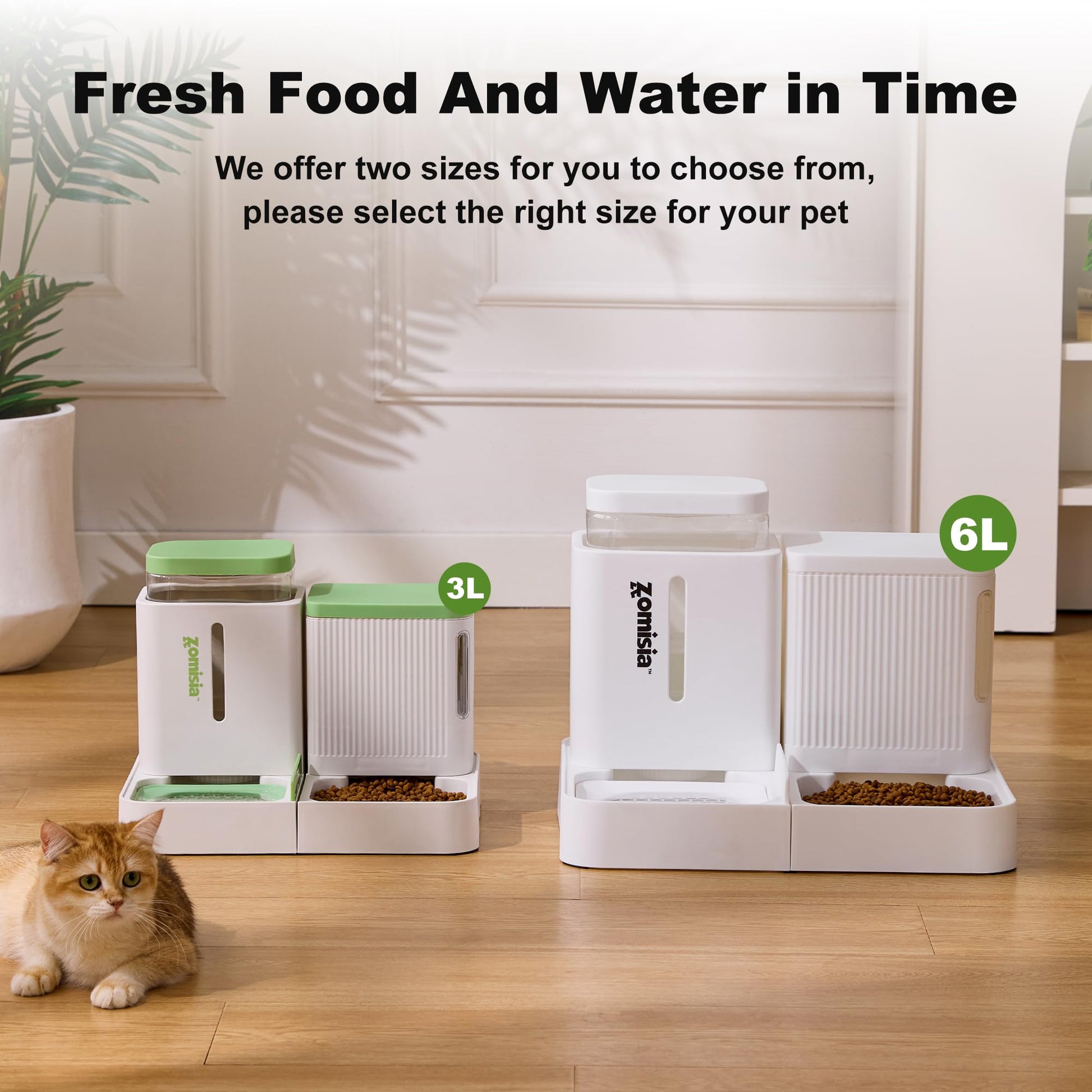 ZOMISIA Gravity Dog Food and Water Dispenser, 1 Automatic Dog Feeder