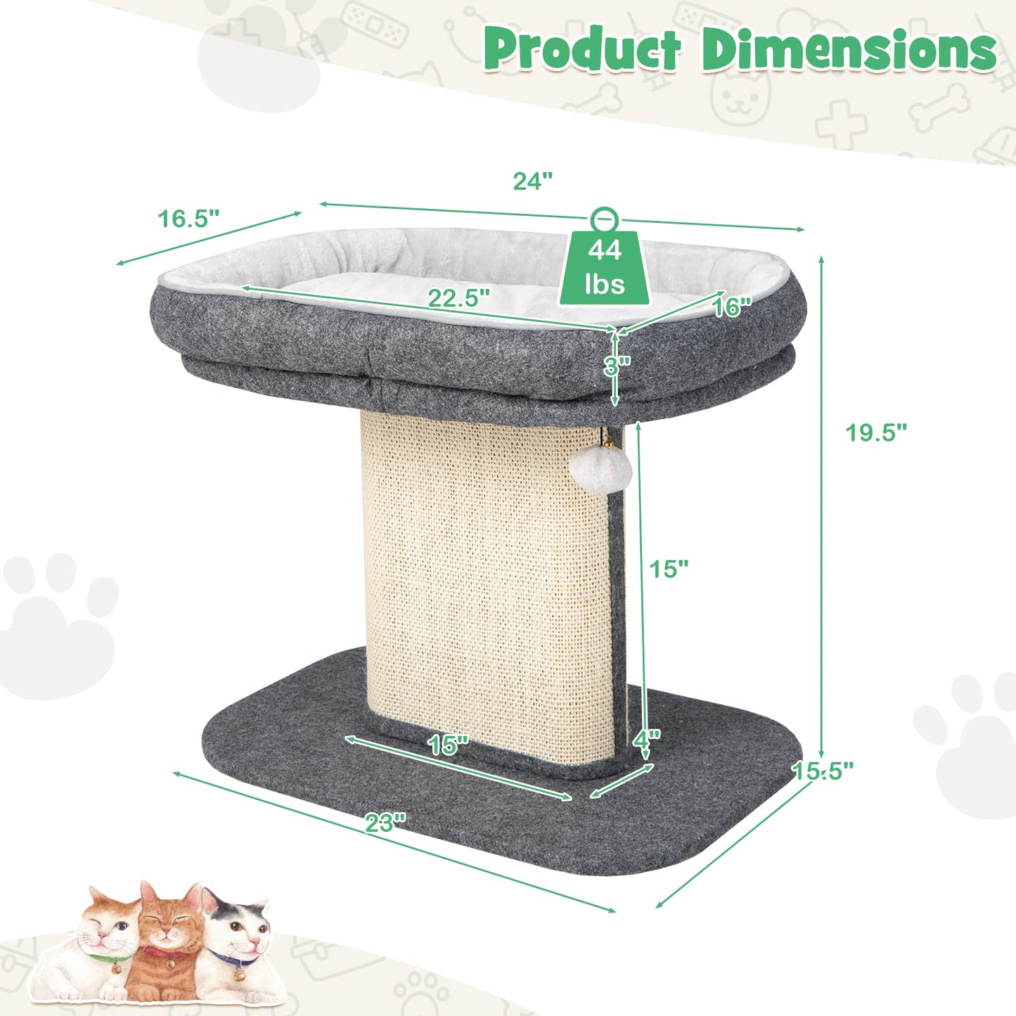 Tangkula Cat Tree for Indoor Cats, 2-Tier Cat Tower with Top Ball