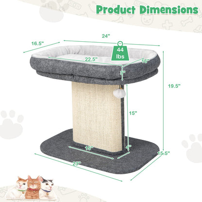 Tangkula Cat Tree for Indoor Cats, 2-Tier Cat Tower with Top Ball