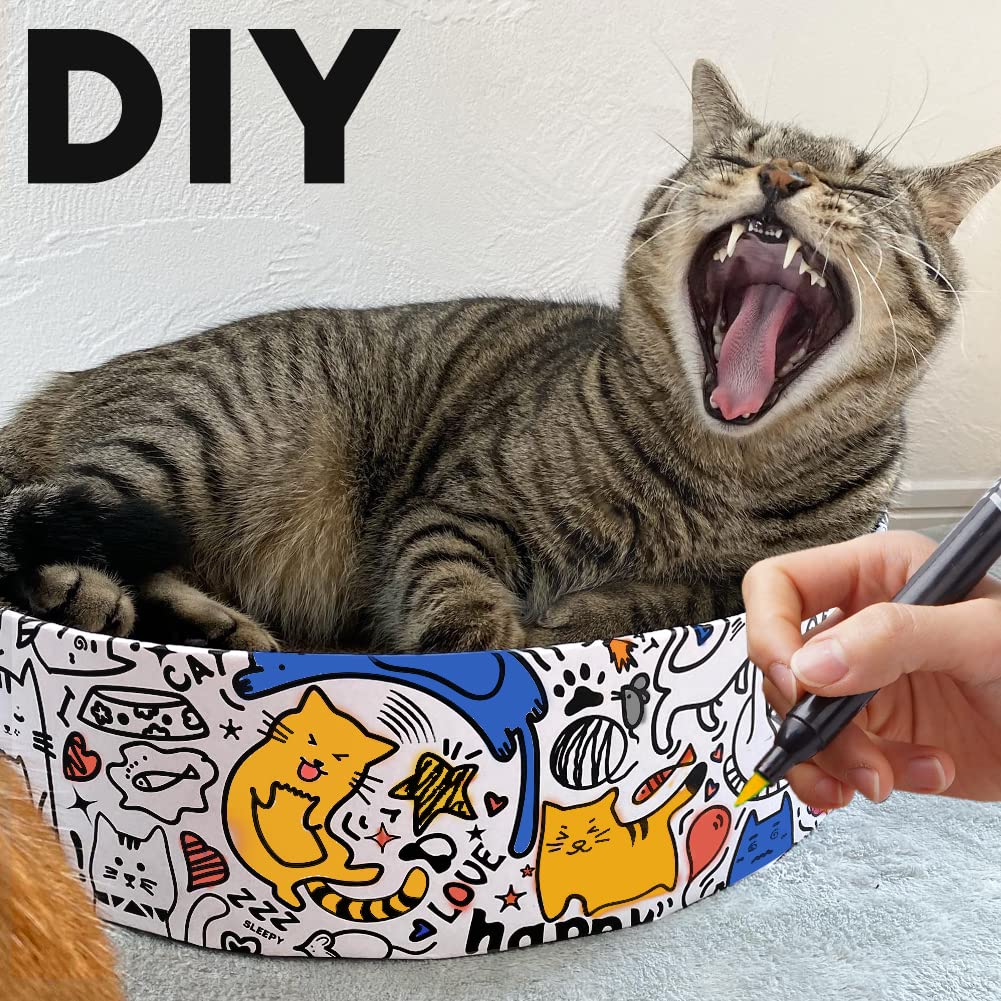 Cat Scratcher Cardboard, 2in1 Oval Cat Scratcher Bed for Indoor Pad