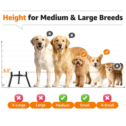 LOOBANI Raised Dog Bowl Stand: Adjustable Width Elevated Dog Bowl
