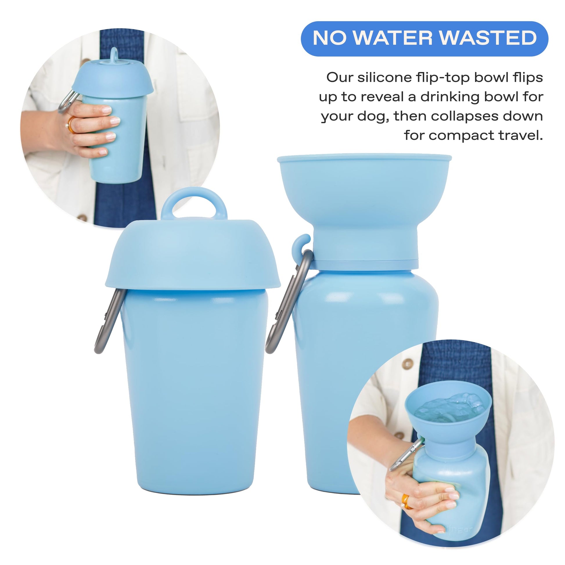 Springer Flip Dog Water Bottle, Portable Drinking Feeder with Bowl