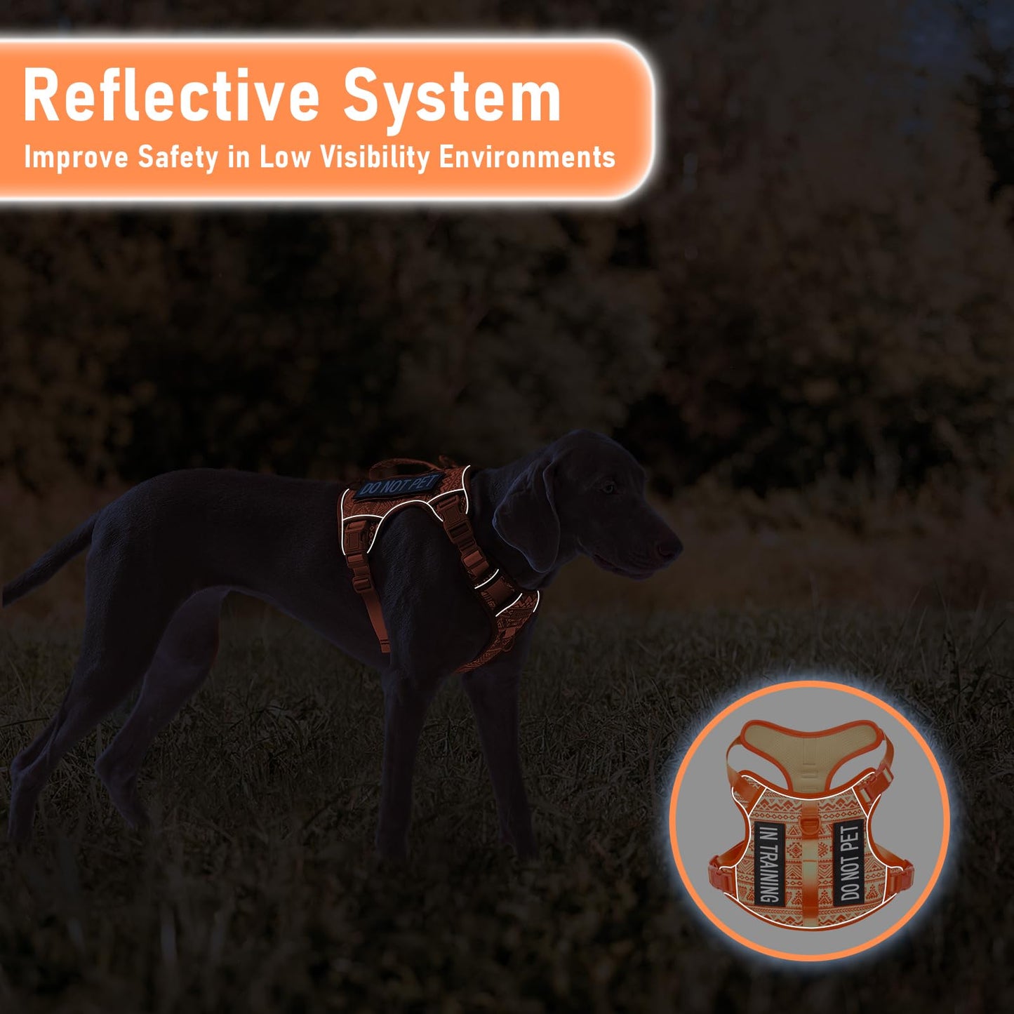 AUNZO Tactical Dog Vest Harness No Pull Easy Walker Pet Harness