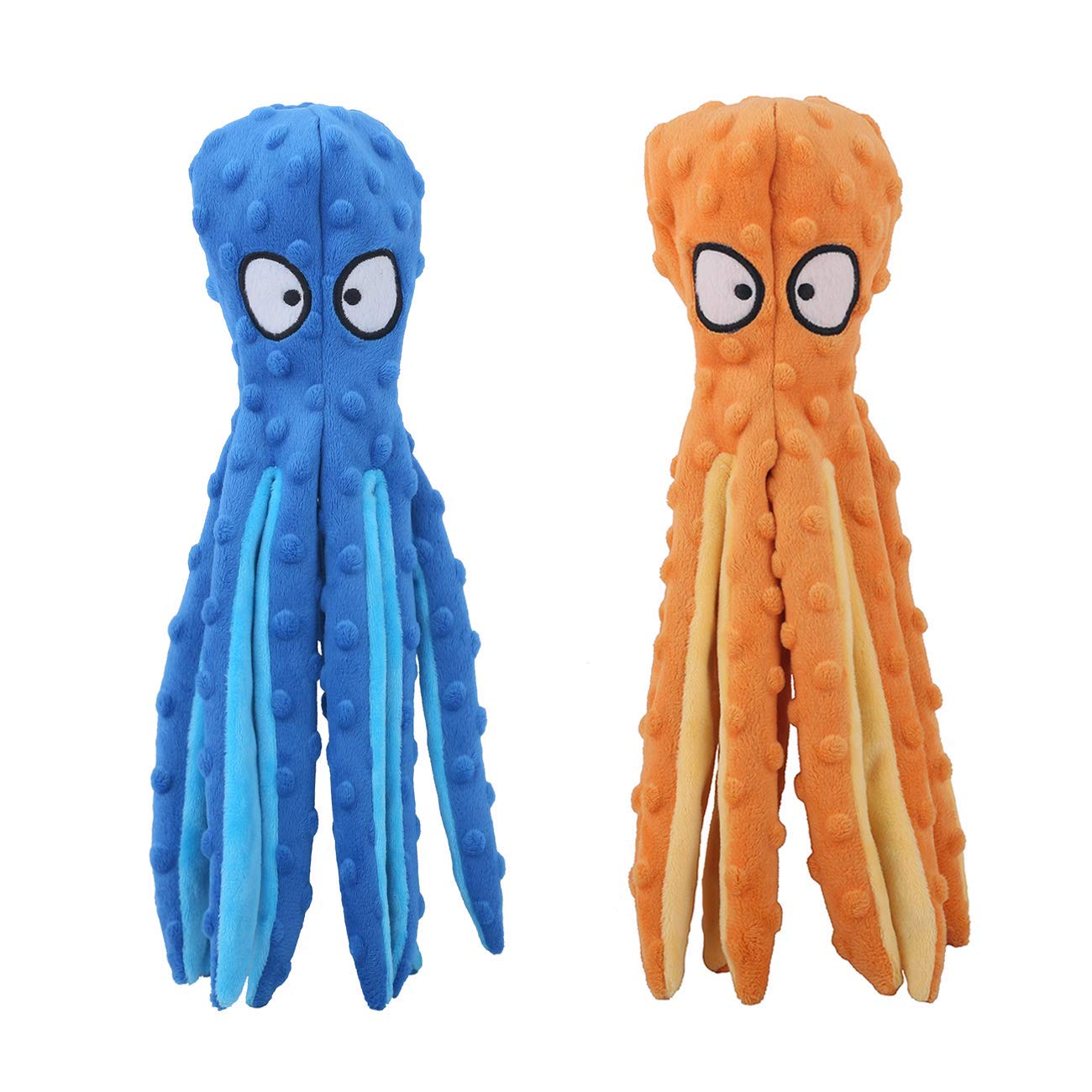 CPYOSN Octopus Squeaky Plush Dog Toys No Stuffing, Crinkle, Plush
