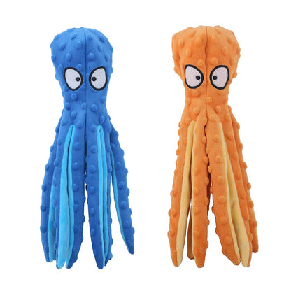 CPYOSN Octopus Squeaky Plush Dog Toys No Stuffing, Crinkle, Plush