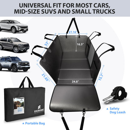 ROUWINNE Back Seat Extender for Dogs-Upgraded PU Leather, Hard Seat