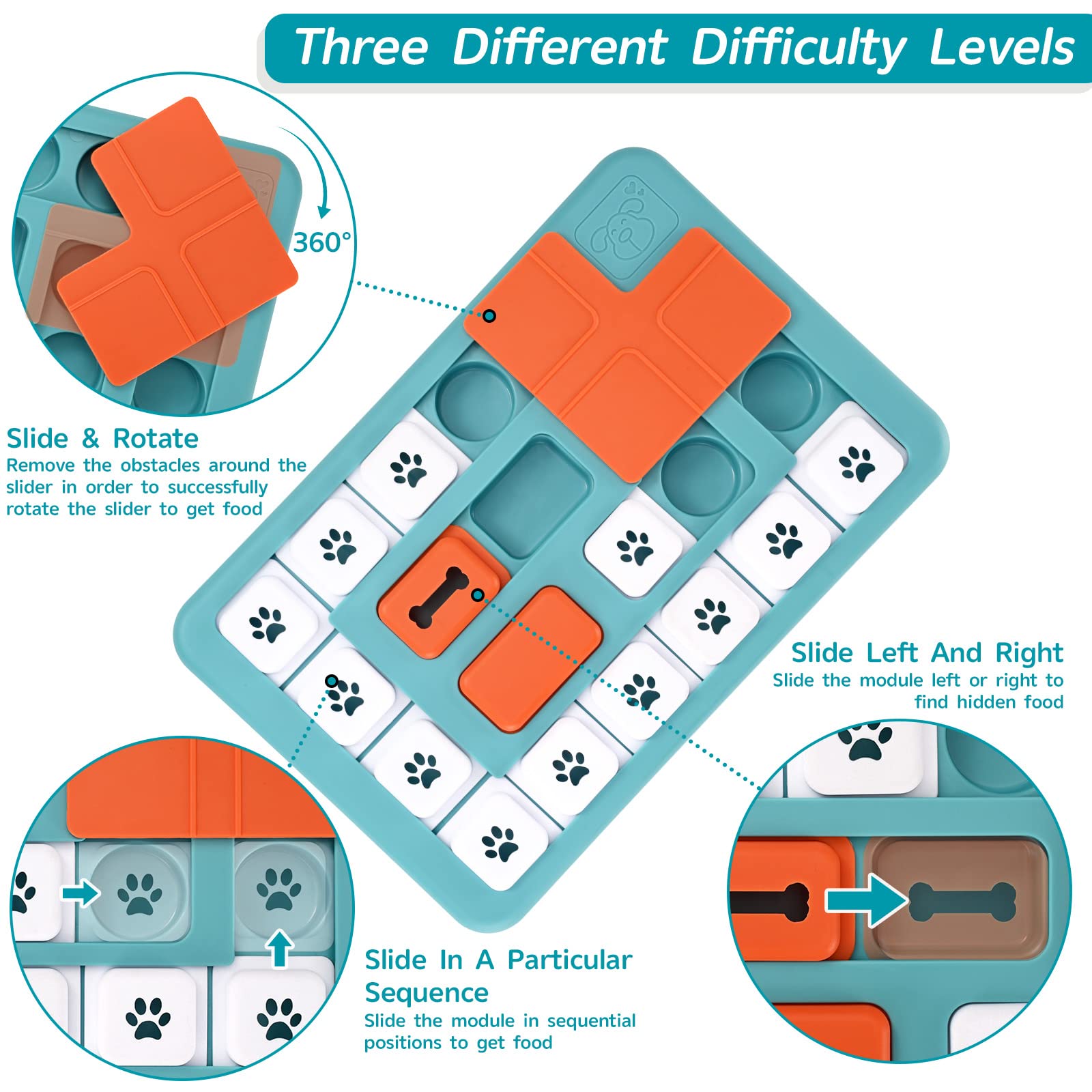 FOXMM Dog Puzzle Toys Interactive IQ Training Mental Stimulating Toys