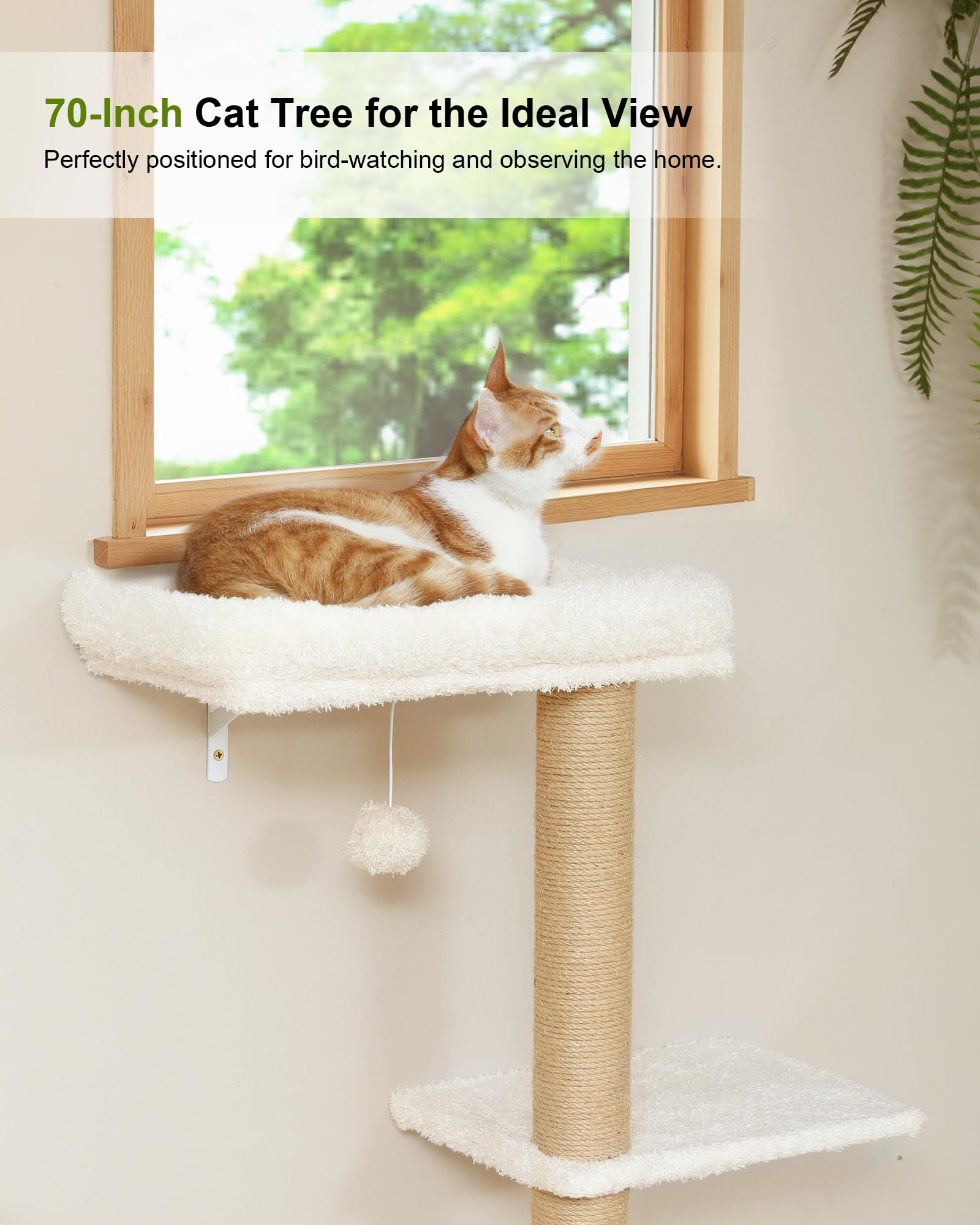 FUKUMARU Cat Wall Shelves Set, Stable Wall Mounted Tree, Cushion