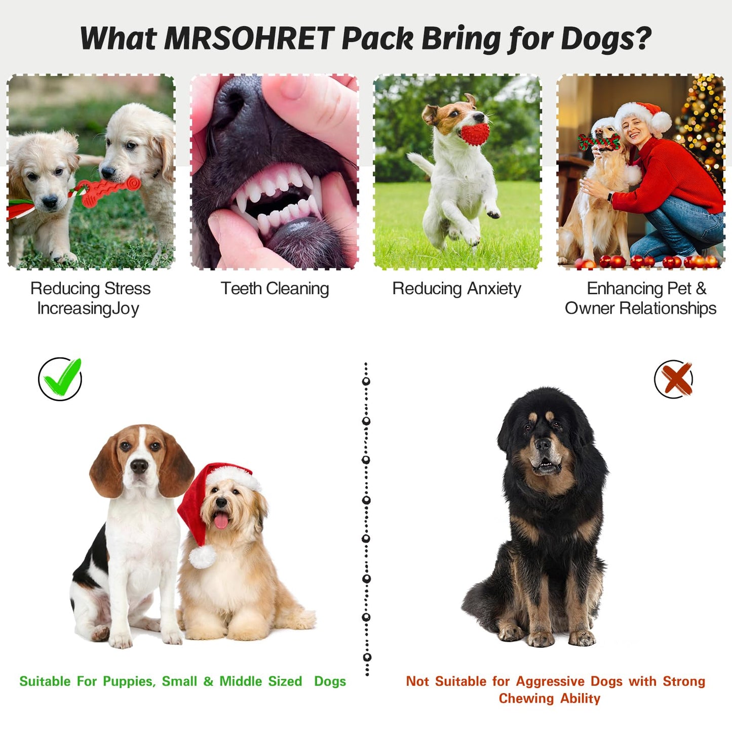 MRSOHRET Christmas Dog Toys, 9 Pack Dog Rope Toy, Puppy Chew Toy