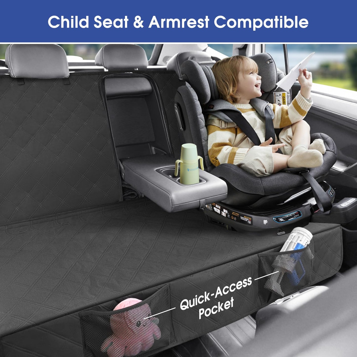 ALLANSING Upgraded 900D Heavy Duty Dog Back Bench Seat Cover, Car Seat