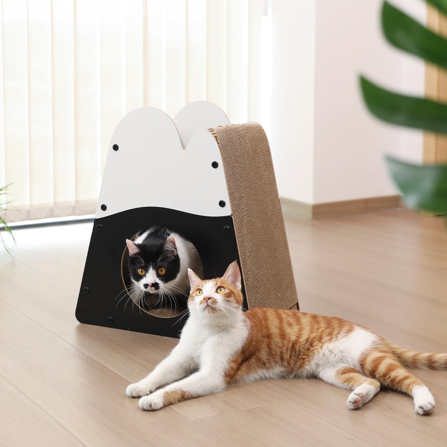 FUKUMARU Cat Scratcher House, Cozy Cardboard Cat Scratcher, House