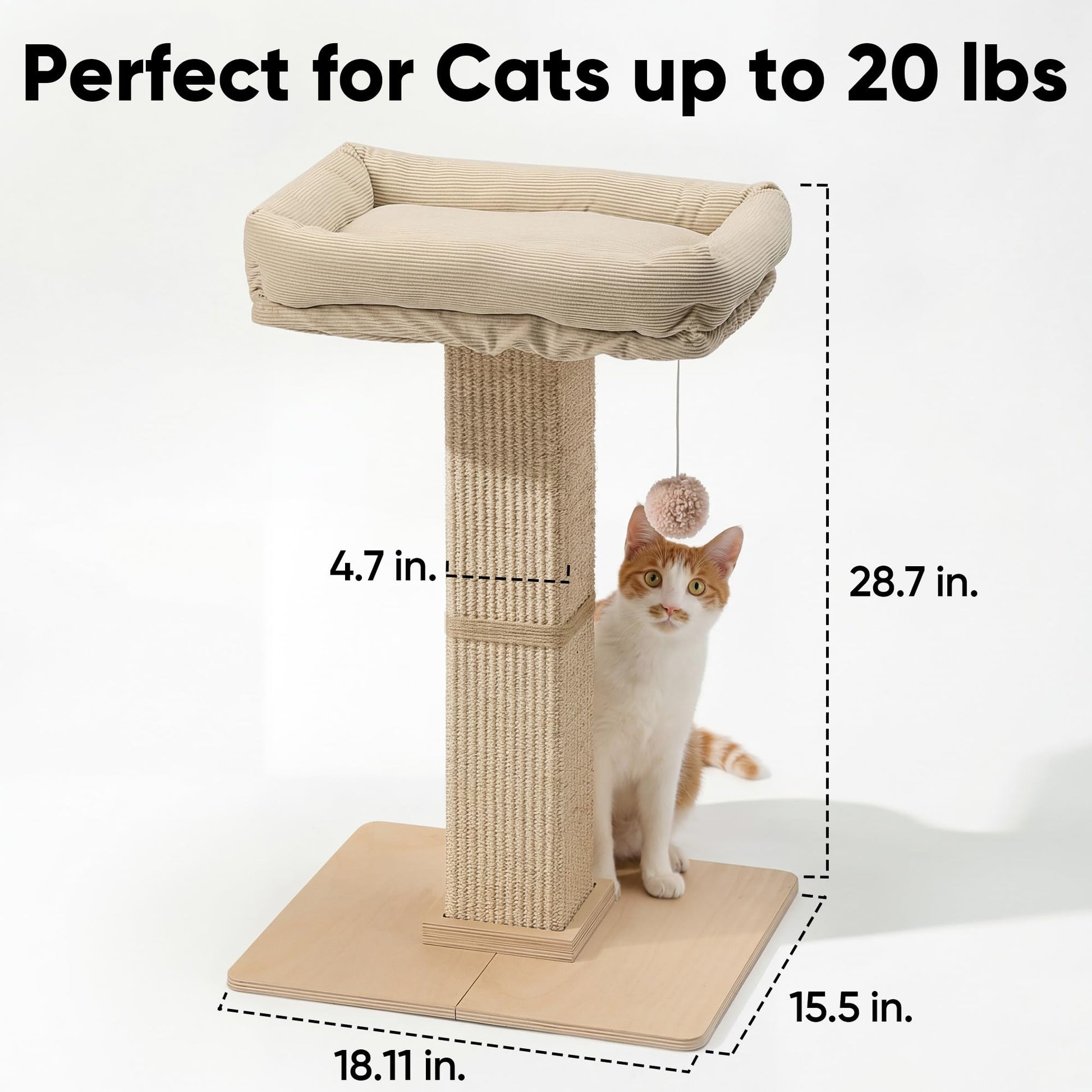 FUKUMARU Cat Scratching Post, Modern Style Tall Scratch Posts