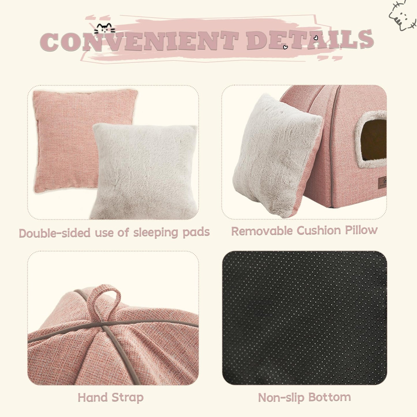 Cat Beds for Indoor Cats Cat House Cats Tent with Removable House