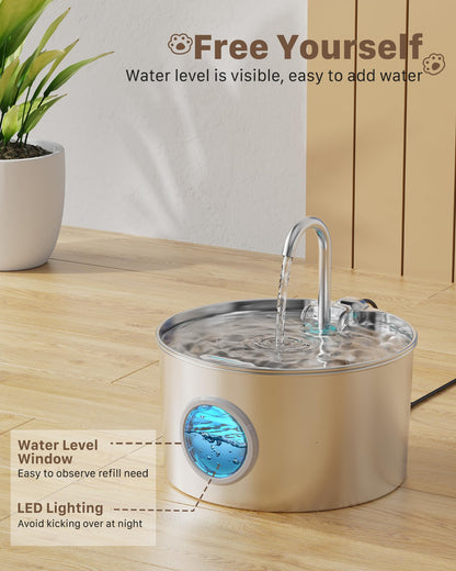 Cat Water Fountain Stainless Steel: Cat Fountain for Drinking Bowl