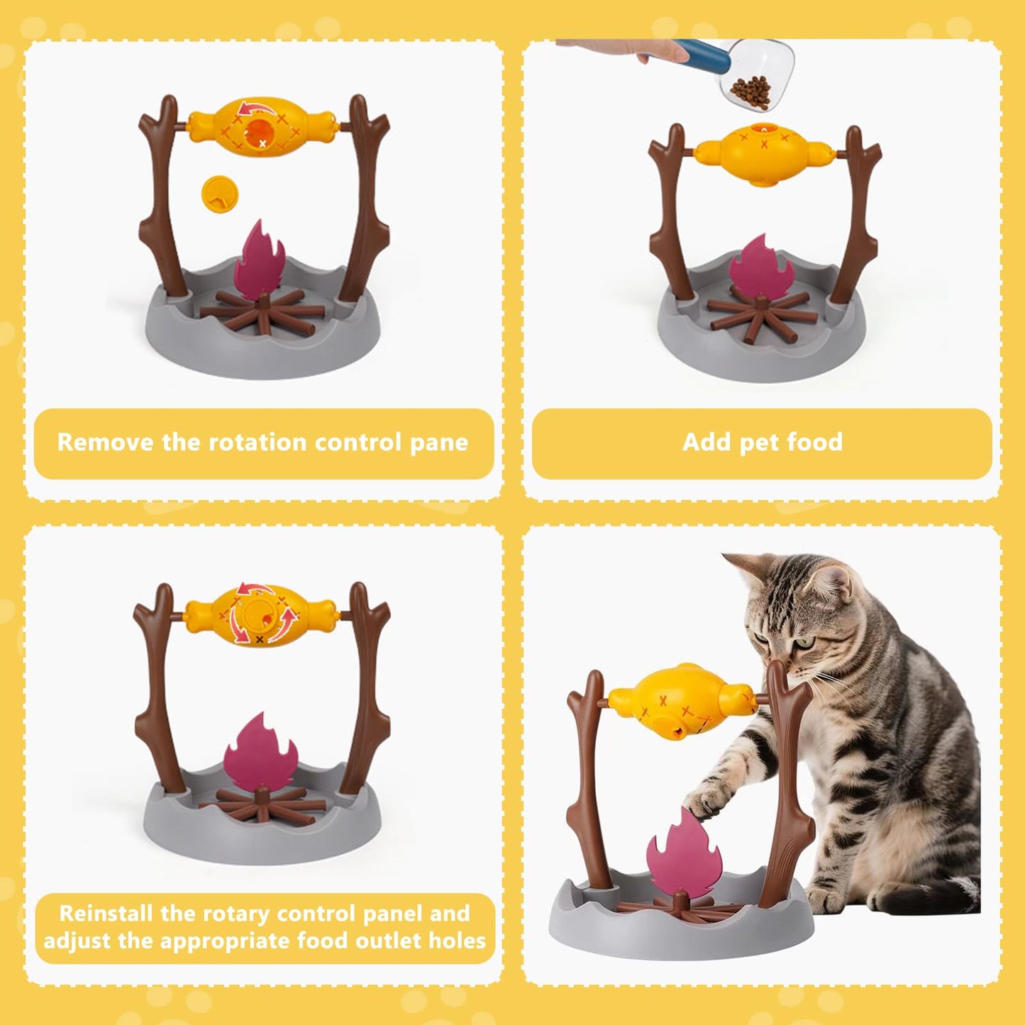 DFQ Cat Slow Feeder, Interactive Cat Puzzle Toy Treat Dispenser Toy