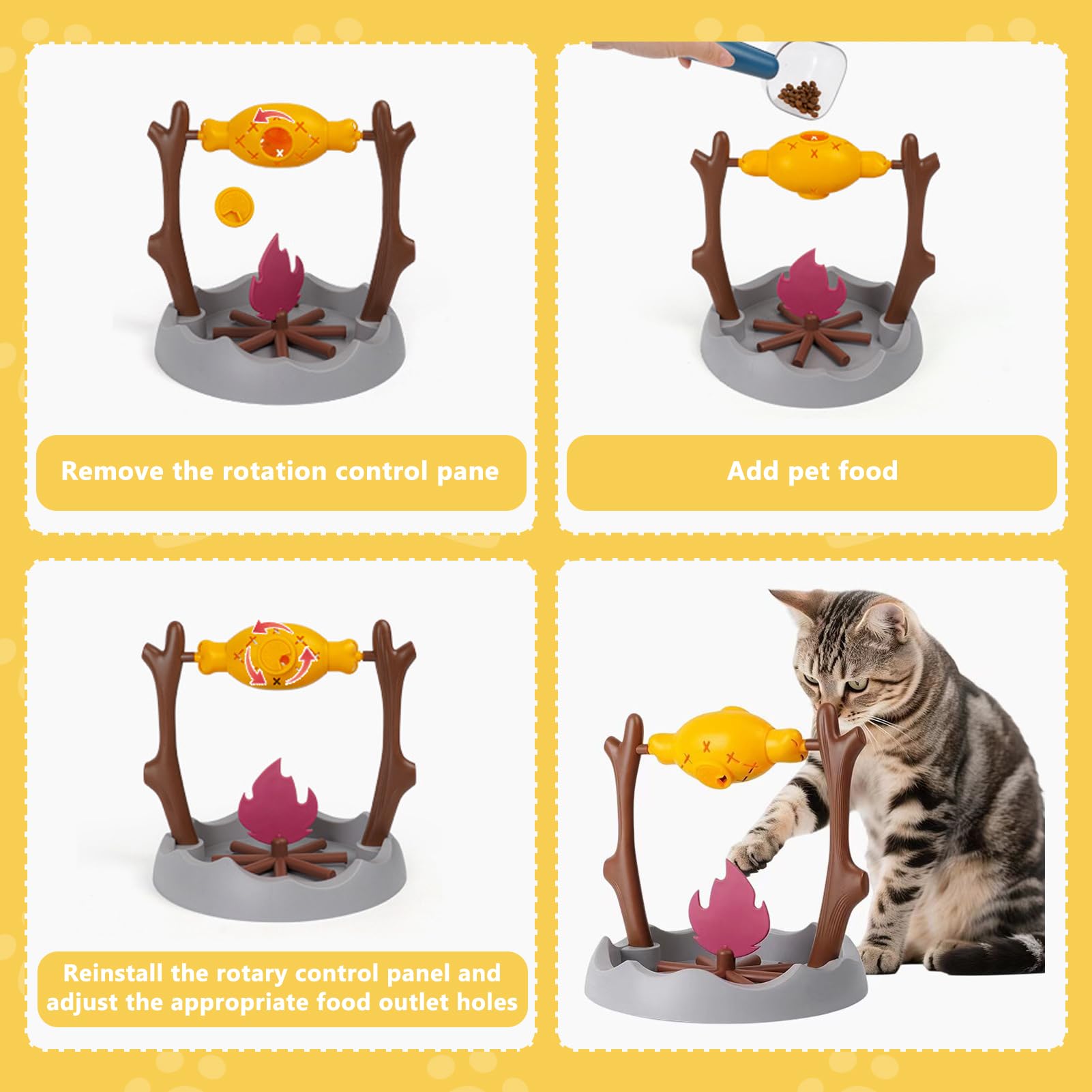 DFQ Cat Slow Feeder, Interactive Cat Puzzle Toy Treat Dispenser Toy