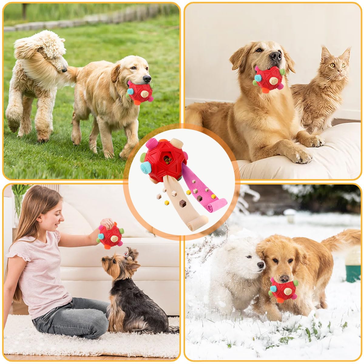 Petration Dog Snuffle Ball-Interactive Puzzle Dog Toys Encourage Chew