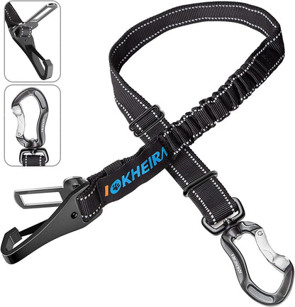 IOKHEIRA Dog Seatbelt, Updated Adjustable Harness Reflective Seat