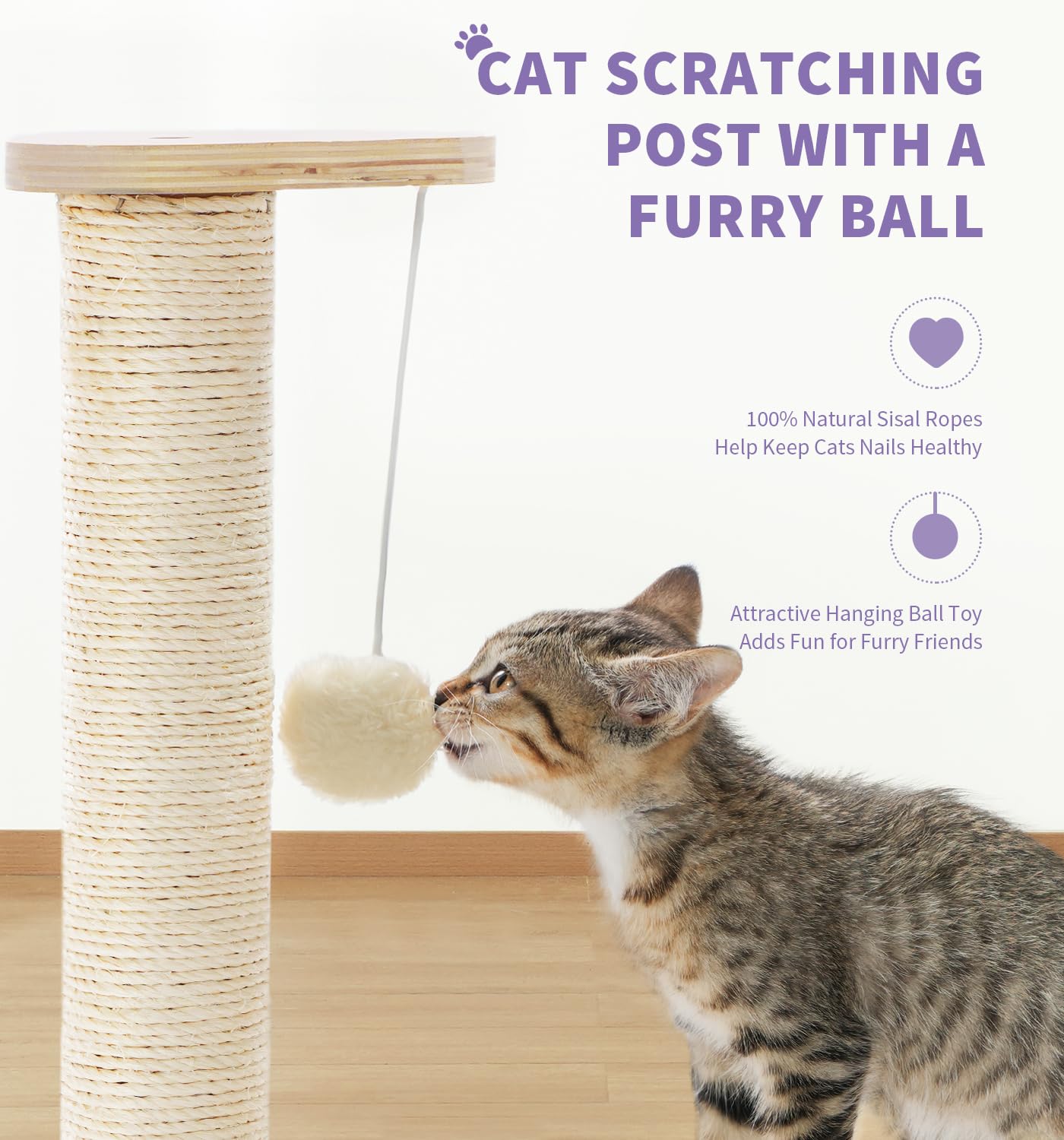 Made4Pets Cat Scratching Post Cat Scratcher Kitten Toys for Scratcher